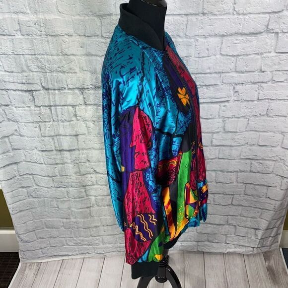 Venezia Vitale full zip lightweight multicolor multi print jacket sz 14/16 women - Picture 5 of 12